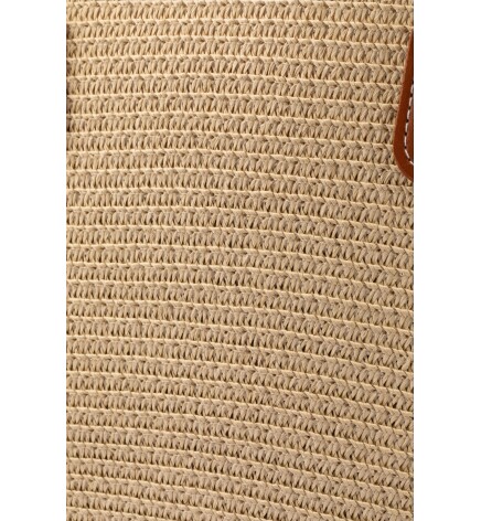 Paçuli Moda Bej Rafya Örme Plaj Çantası