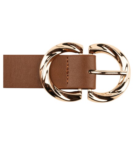 Paçuli Moda Çift D Tokalı Taba Kadın Kemeri