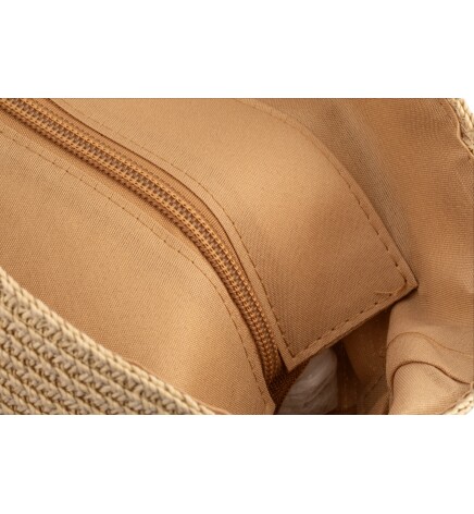 Paçuli Moda Çizgili Hasır Plaj Çantası