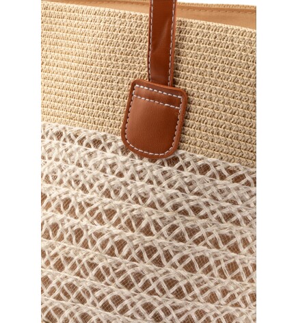 Paçuli Moda Dantel Detaylı Hasır Plaj Çantası