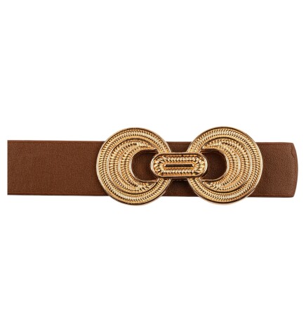 Paçuli Moda İnce Düğüm Tokalı Taba Kadın Kemeri