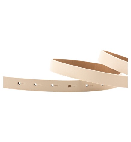 Paçuli Moda Kadın Çift Halka Tokalı Bej  Kemer