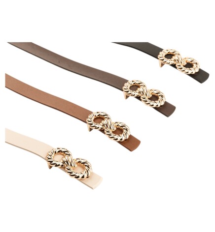 Paçuli Moda Kadın Çift Halka Tokalı Siyah_Kahverengi_Taba_Bej Kemer