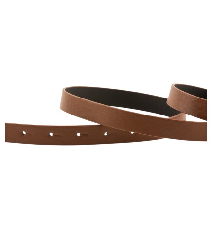 Paçuli Moda Kadın Çift Halka Tokalı  Siyah_Taba Kemer