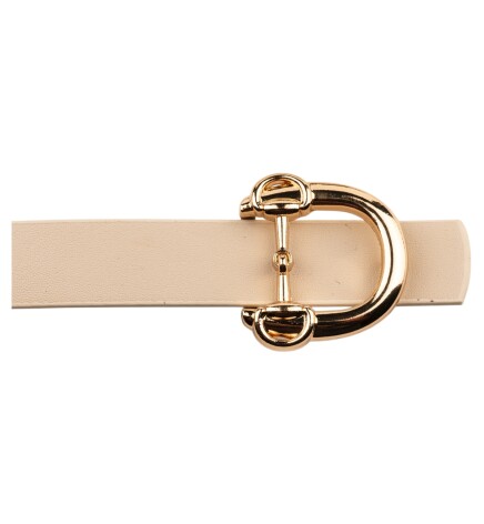 Paçuli Moda Kadın Modern D Tokalı Bej Kemer