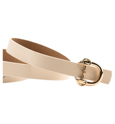 Paçuli Moda Kadın Modern D Tokalı Kahverengi_ Bej Kemer