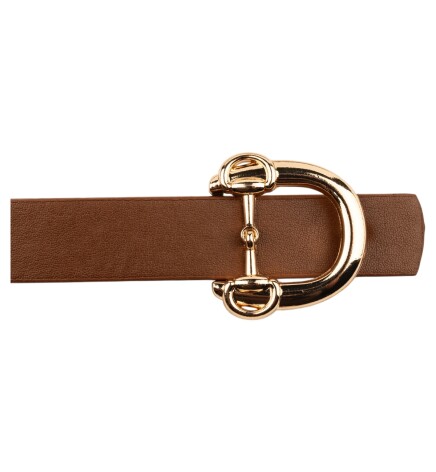 Paçuli Moda Kadın Modern D Tokalı Taba Kemer