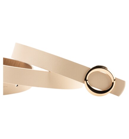 Paçuli Moda Kalın Halka Tokalı İkili Set Kahverengi_Bej Kadın Kemeri