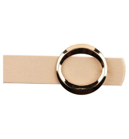 Paçuli Moda Kalın Halka Tokalı İkili Set Kahverengi_Bej Kadın Kemeri