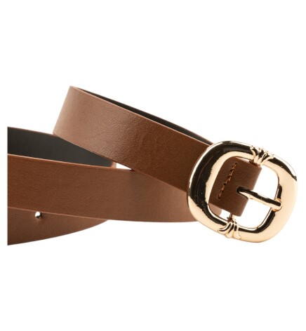 Paçuli Moda Kalın Kare Tokalı İkili Set Siyah_Taba Kadın Kemeri