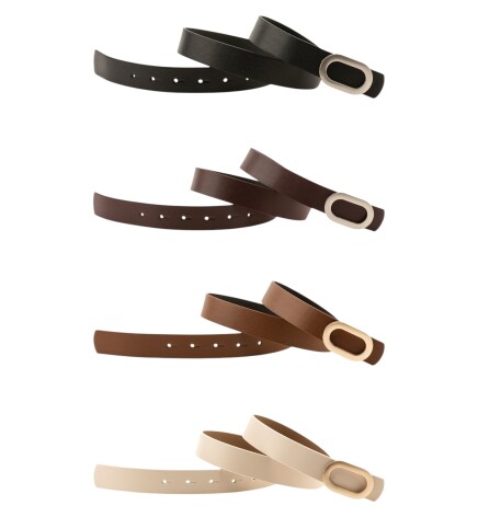 Paçuli Moda Kalın Oval Tokalı 4lü Set Kadın Kemeri