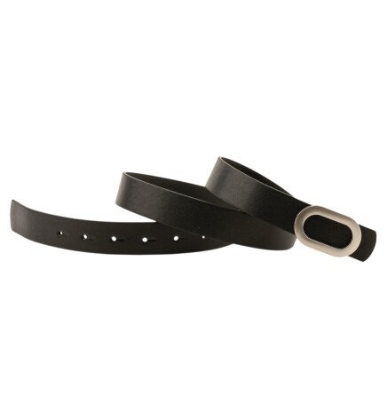 Paçuli Moda Kalın Oval Tokalı İkili set Siyah_Taba Kadın Kemeri