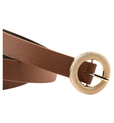 Paçuli Moda Mozaik Yuvarlak Tokalı İkili Set Siyah_Taba Kadın Kemeri