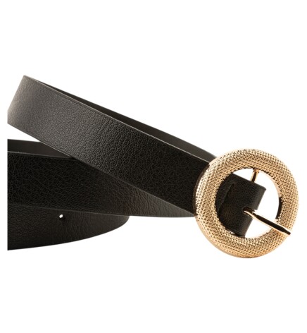 Paçuli Moda Mozaik Yuvarlak Tokalı İkili Set Siyah_Taba Kadın Kemeri