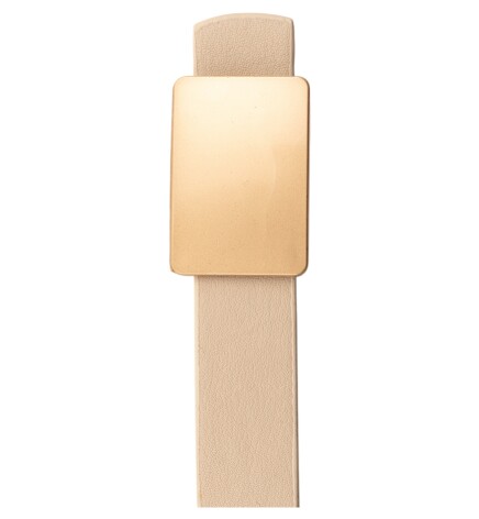 Paçuli Moda Sade Kare Tokalı Bej Kadın Kemeri