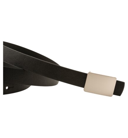 Paçuli Moda Sade Kare Tokalı İkili Set Siyah_Taba Kadın Kemeri