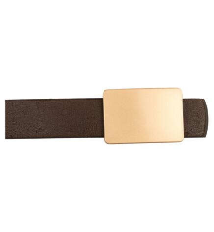 Paçuli Moda Sade Kare Tokalı Kahverengi Kadın Kemeri