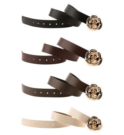 Paçuli Moda Tek Gül Tokalı 4lü Set Kadın Kemeri Kadın Kemeri