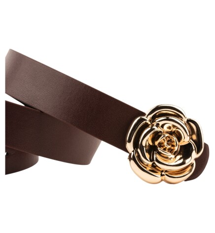Paçuli Moda Tek Gül Tokalı Bordo Kadın Kemeri