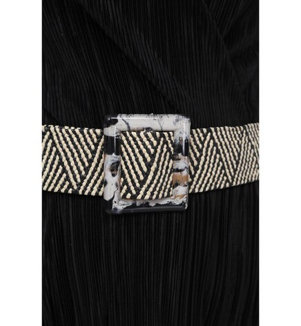 Paçuli Kadın Renkli Tokalı Lastikli Rafya Kemer K-SS20028