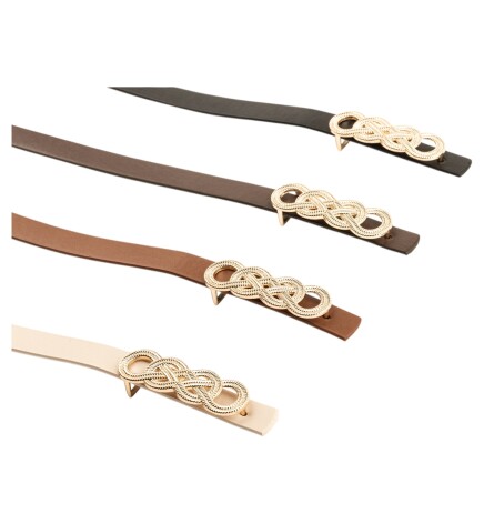 Paçuli Moda İkili Düğüm Tokalı 4 Lü Set Kadın Kemer